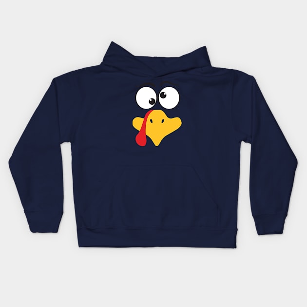 Goofy turkey face for Thanksgiving Kids Hoodie by RRLBuds